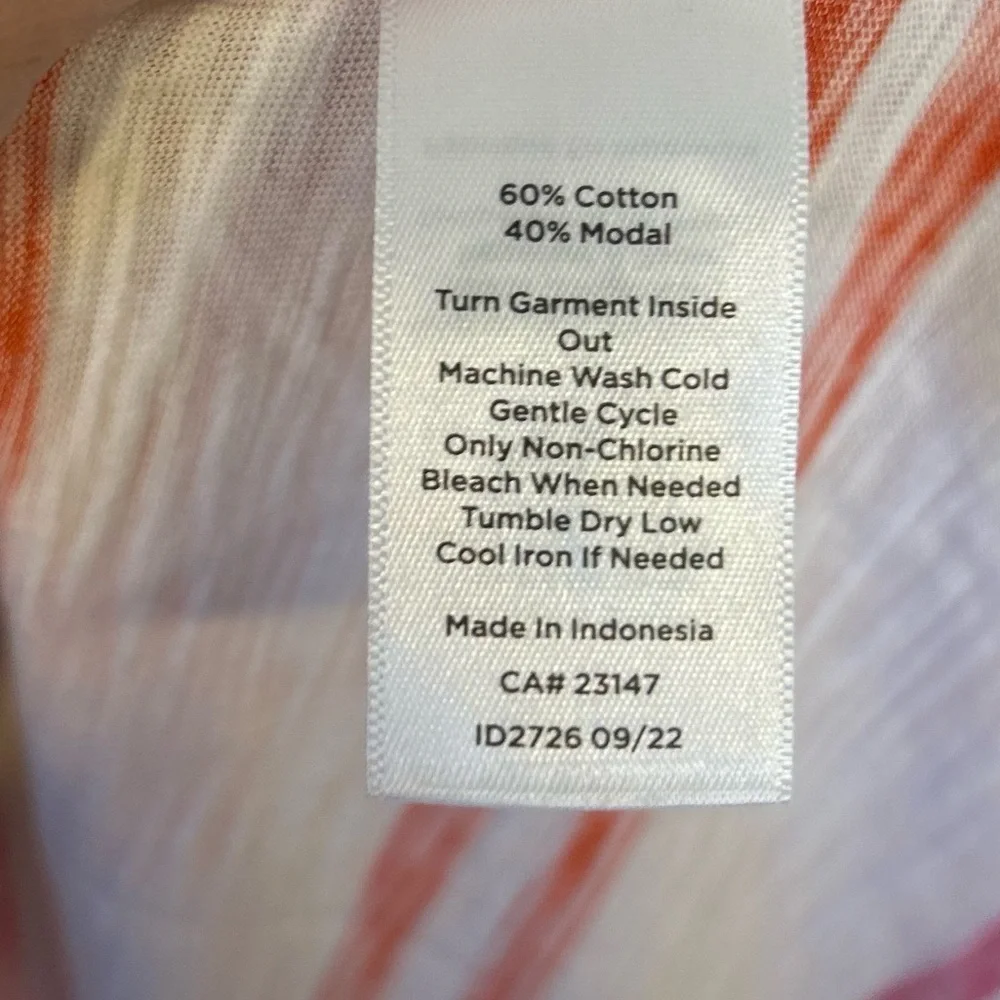 T‎ by Talbots Striped Multicolor Women's Top Blouse Size L Modal Cotton Natural